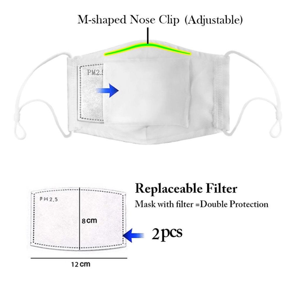 Washable Face Mask American Flag - 2 Filters - Picture 4 of 5
